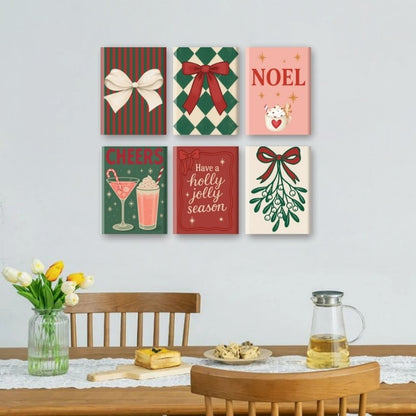 6 Mini Paintings - Merry Christmas Set