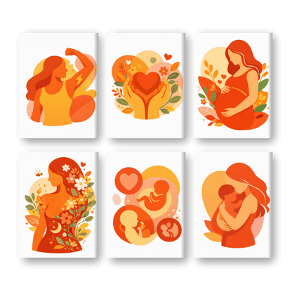 6 Mini Paintings - Motherhood Set- Paint by Numbers