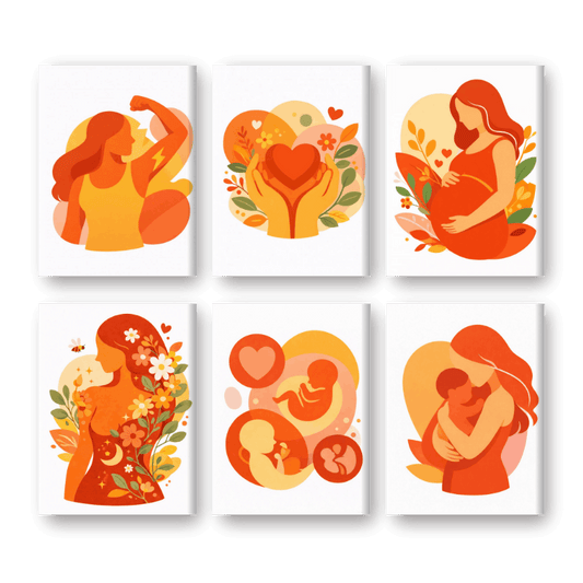 6 Mini Paintings - Motherhood Set- Paint by Numbers