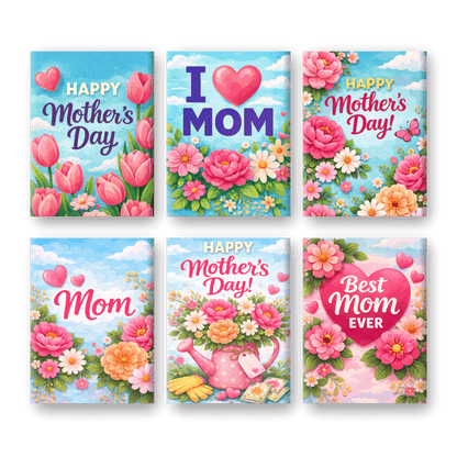 6 Mini Paintings - Mother's Day Set- Paint by Numbers