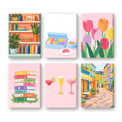 6 Mini Paintings - Pastel Moments Set- Paint by Numbers