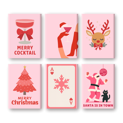 6 Mini Paintings - Pink Vibes Christmas Set-Paint by numbers