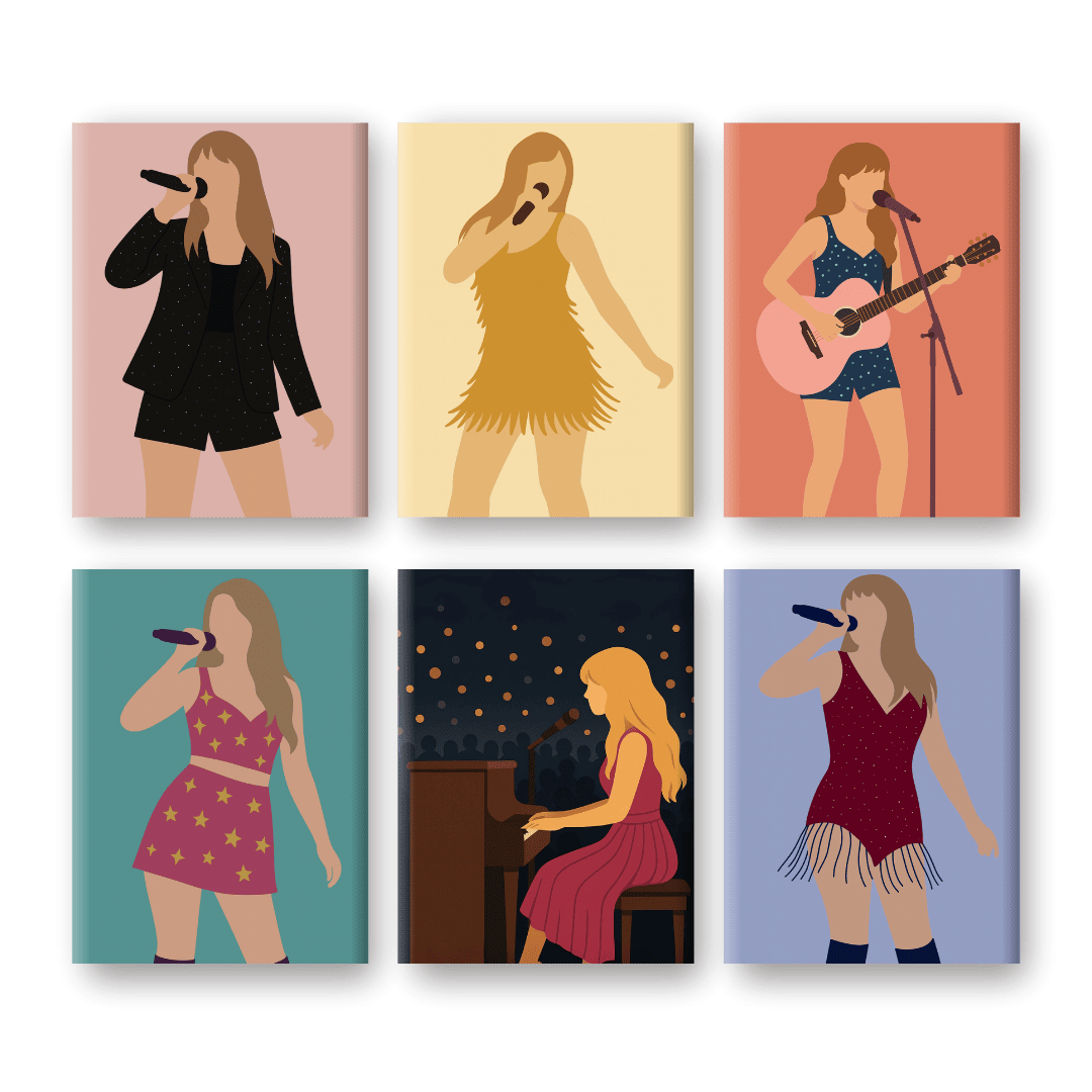 6 Mini Paintings - Pop Icon Set-Paint by numbers