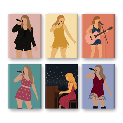 6 Mini Paintings - Pop Icon Set-Paint by numbers