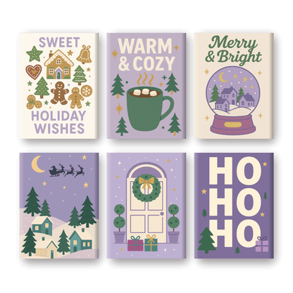 6 Mini Paintings - Purple Christmas Set-Paint by numbers