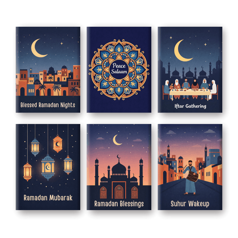 6 Mini Paintings - Ramadan Set- Paint by Numbers