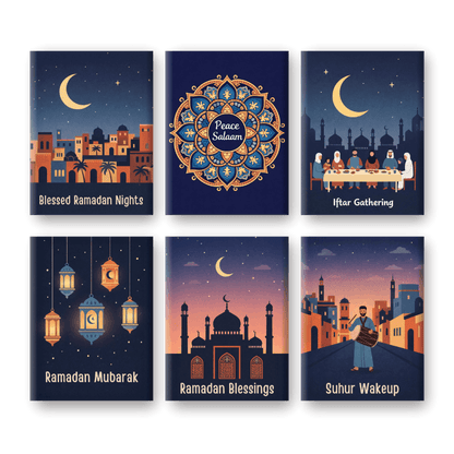 6 Mini Paintings - Ramadan Set- Paint by Numbers