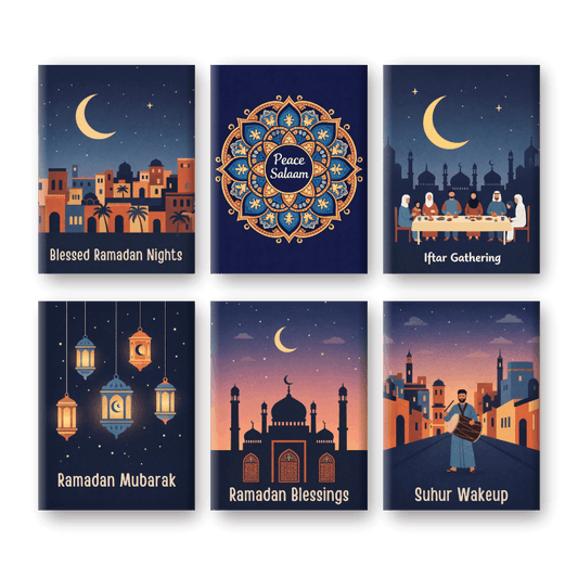 6 Mini Paintings - Ramadan Set- Paint by Numbers