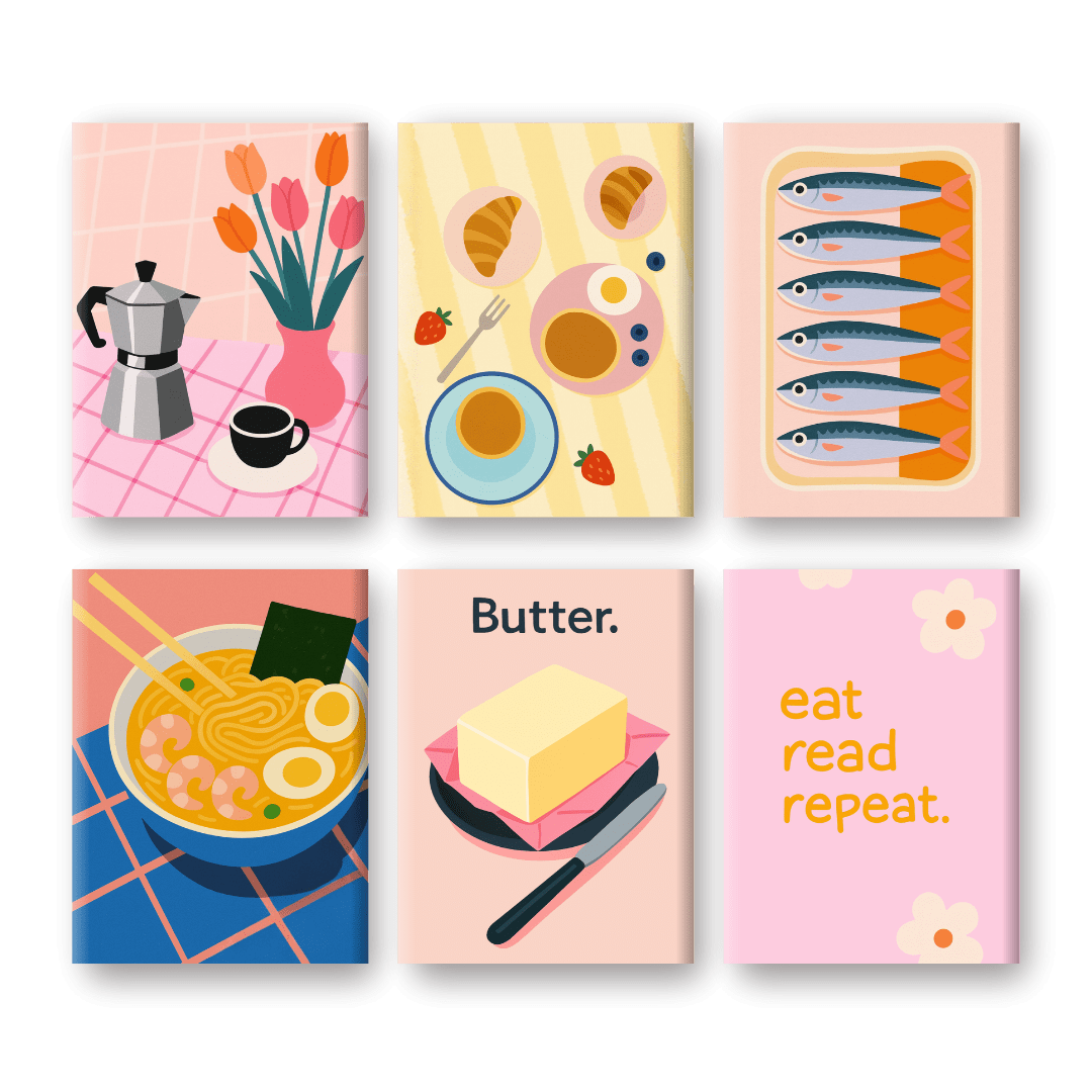 6 Mini Paintings - Retro Brunch Set-Paint by numbers