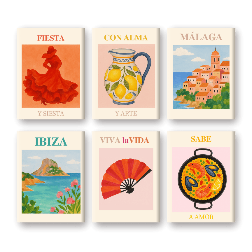 6 Mini Paintings - Spanish Summer Set-Paint by numbers