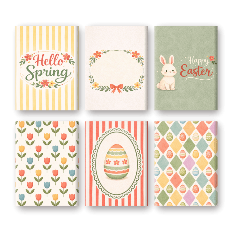 6 Mini Paintings - Spring & Easter Set- Paint by Numbers
