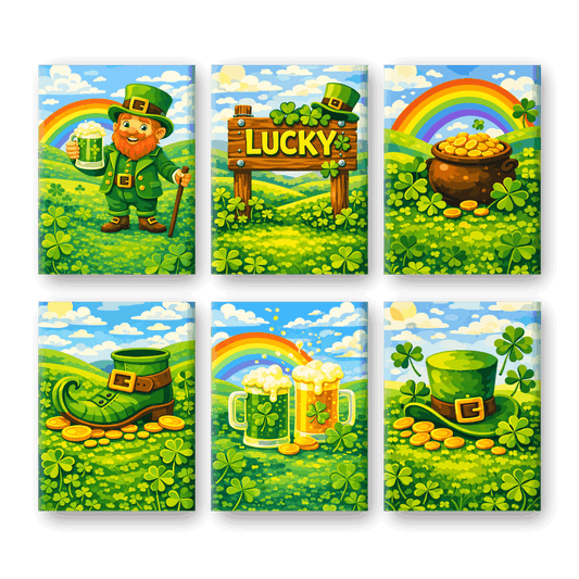 6 Mini Quadri - Lucky Days Set-Dipingi con i Numeri