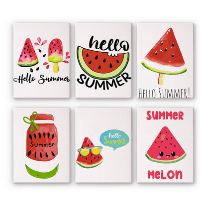6 Mini Paintings - Summer Melon Set-Paint by numbers