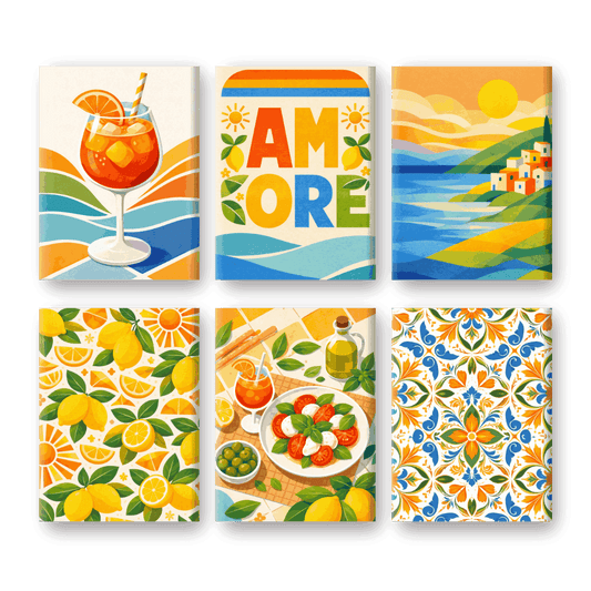 6 Mini Paintings - Sunny Italy Set- Paint by Numbers