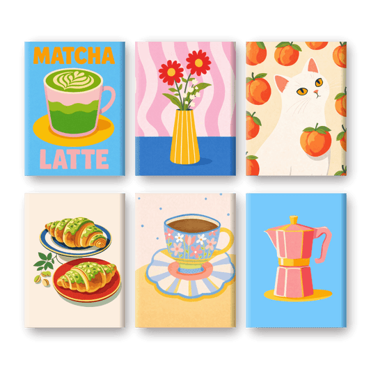 6 Mini Paintings - Sweet Days Set- Paint by Numbers