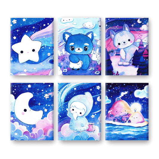 6 Mini Paintings | Sweet Dreams Set - By Tiny Tami-Paint by numbers