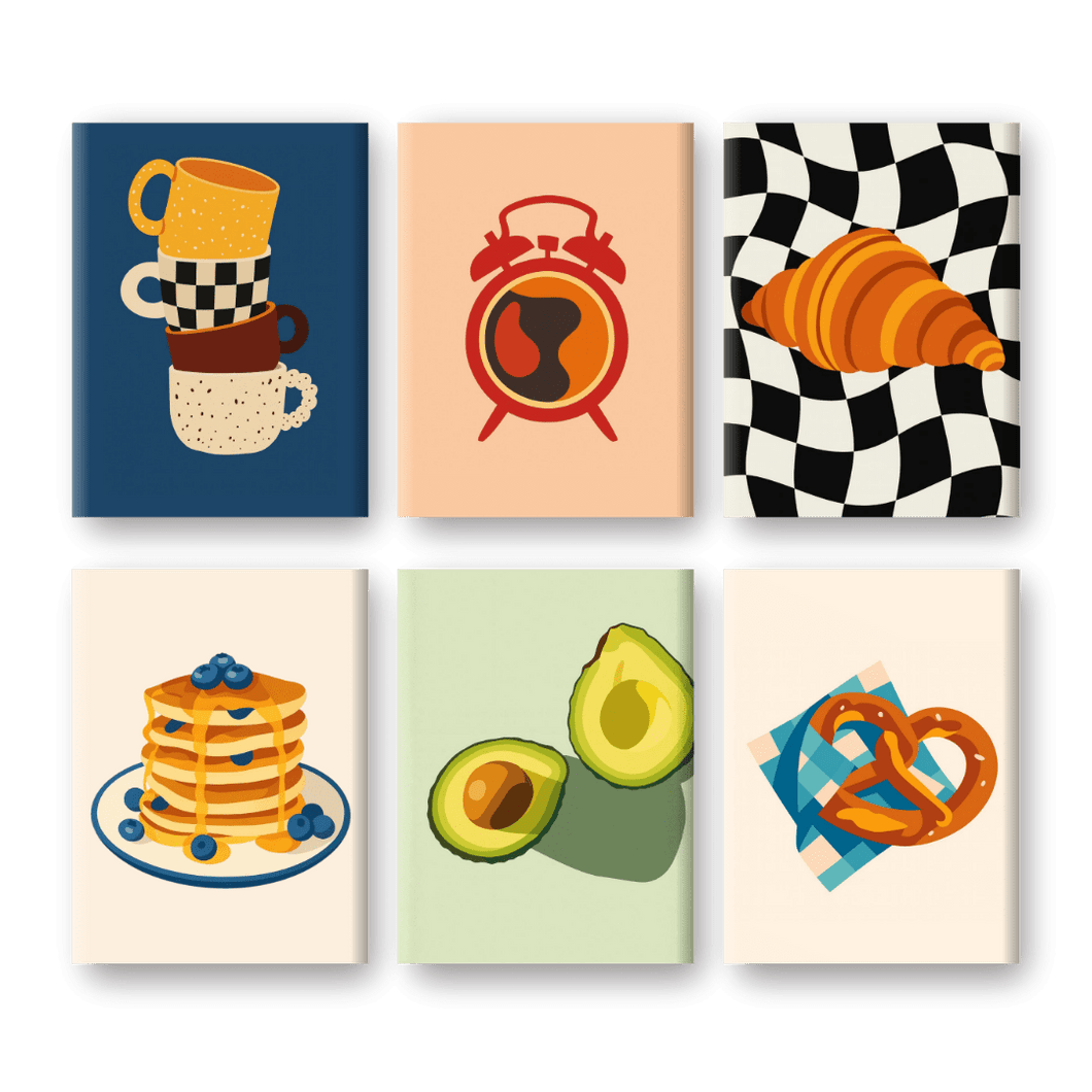 6 Mini Paintings | Tasty Mornings Set Paint by numbers