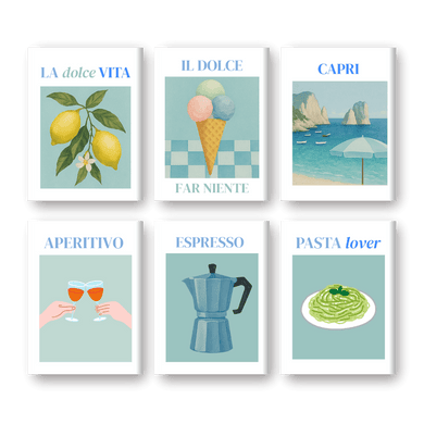 6 Mini Paintings - The Taste of Italy Set