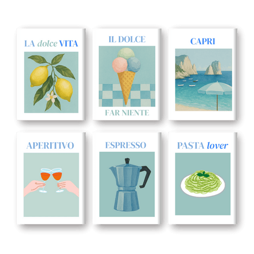 6 Mini Paintings - The Taste of Italy Set