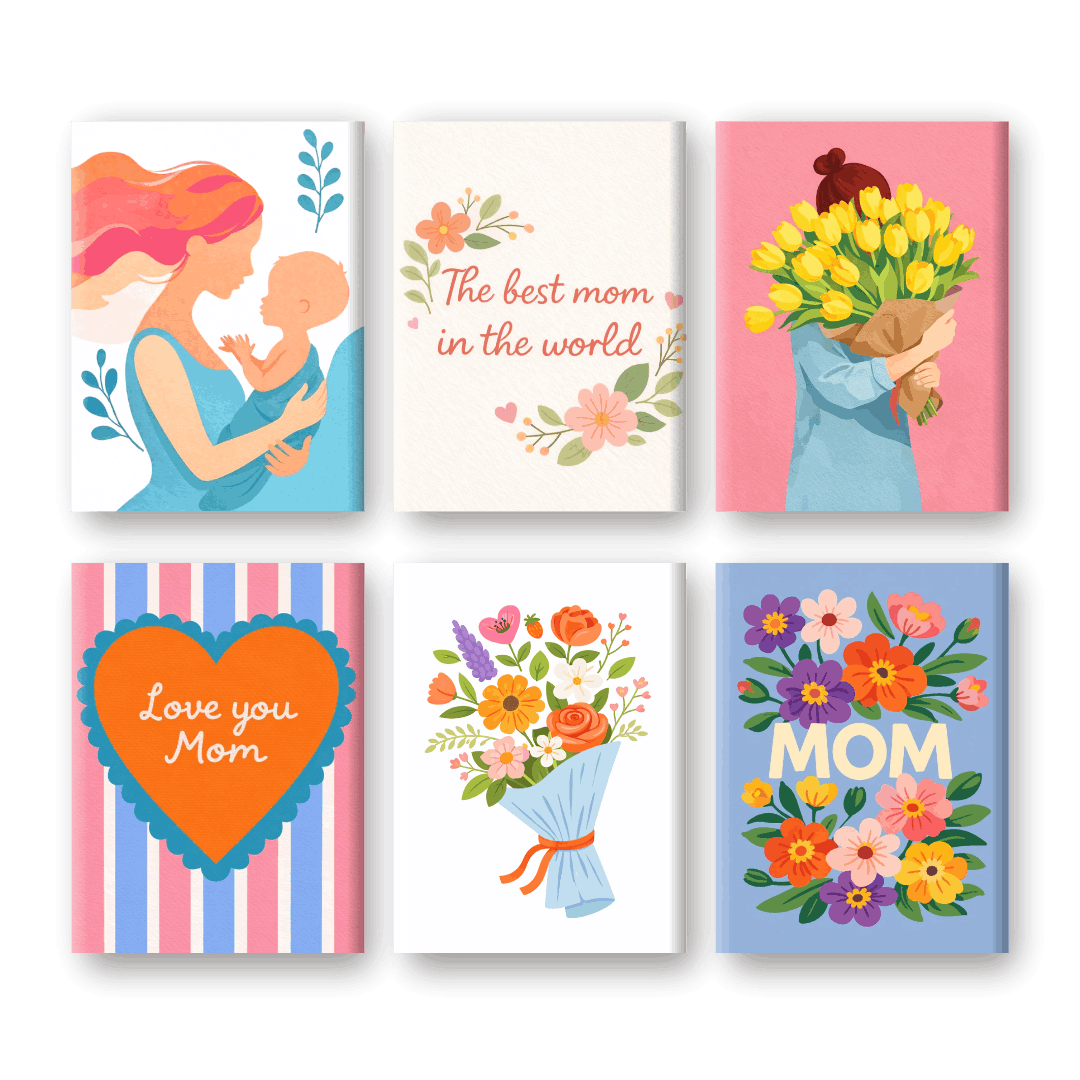6 Mini Paintings - Happy Mother's Day Set- Paint by Numbers