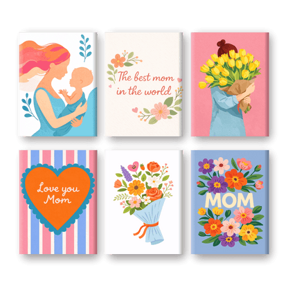 6 Mini Paintings - Happy Mother's Day Set- Paint by Numbers