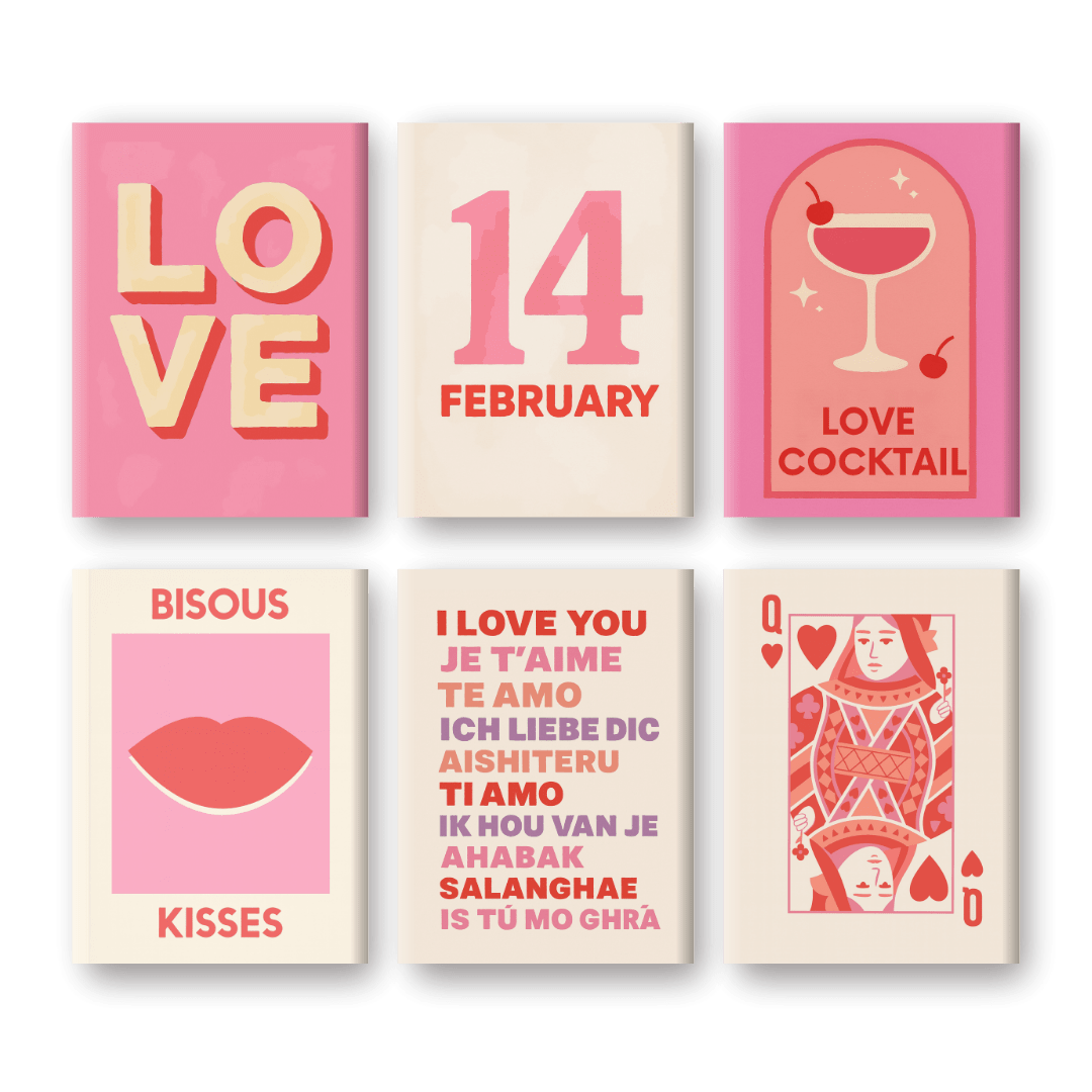 6 Mini Paintings | Valentine Set- Paint by Numbers