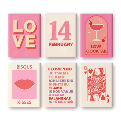 6 Mini Paintings | Valentine Set