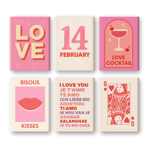 6 Mini Paintings | Valentine Set