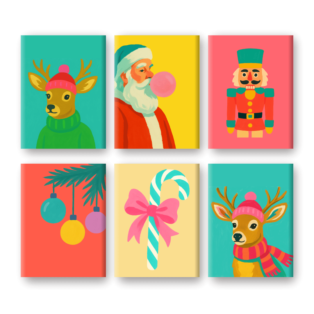 6 Mini Paintings | Vivid Christmas Set- Paint by Numbers