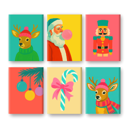 6 Mini Paintings | Vivid Christmas Set- Paint by Numbers