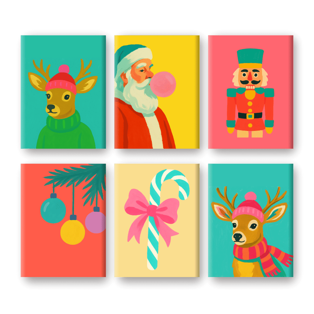 6 Mini Paintings | Vivid Christmas Set