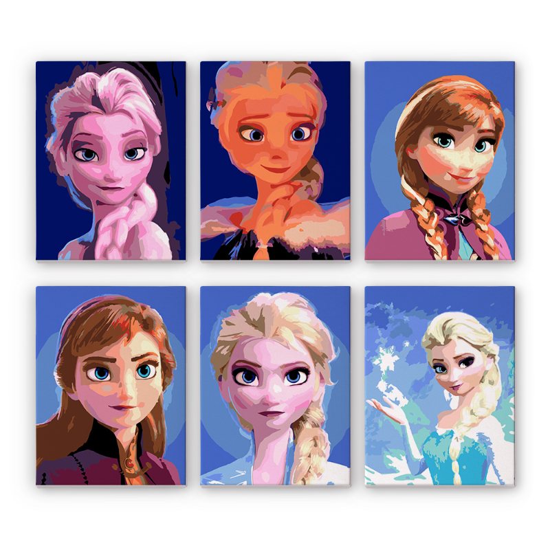 Paint by numbers   6 Mini Paintings   Winter Princesses Set