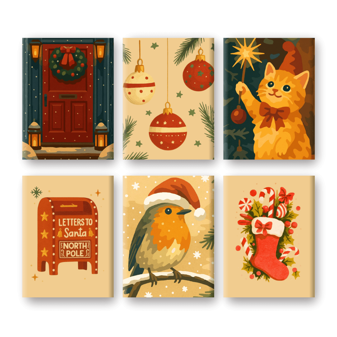 6 Mini Paintings | Winter Warmth Set- Paint by Numbers