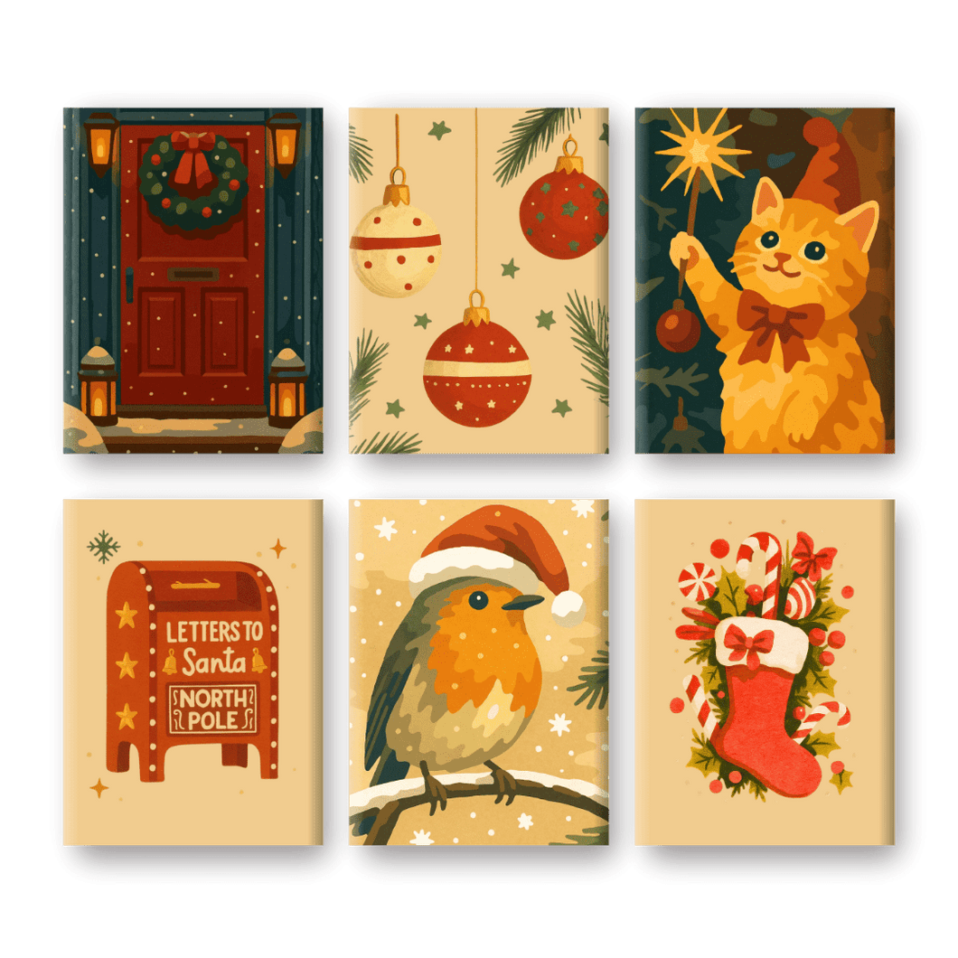 6 Mini Paintings | Winter Warmth Set Paint by numbers