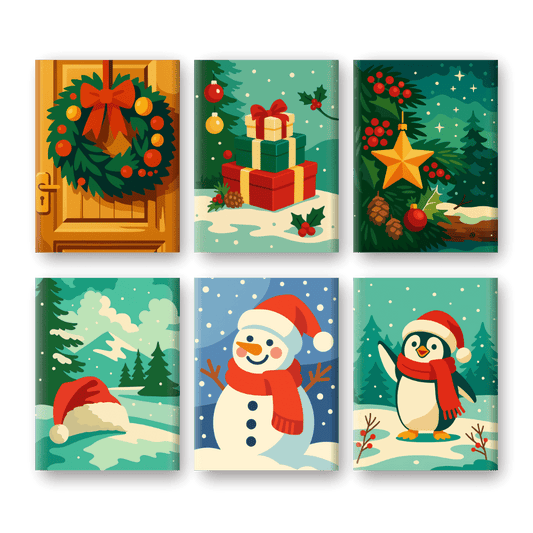6 Mini Paintings | Snowy Christmas Set- Paint by Numbers