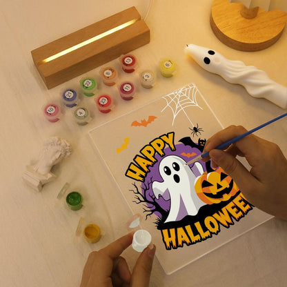 Paint by Number Halloween Lamp - Happy Halloween