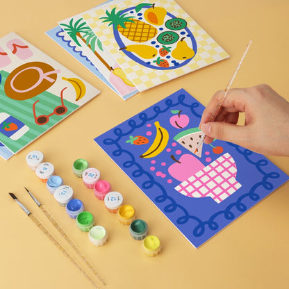 6 Wooden Board Mini Paintings – Bold Tropical Vacay