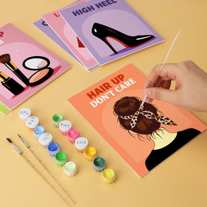 6 Wooden Board Mini Paintings – Glam Girl Essentials