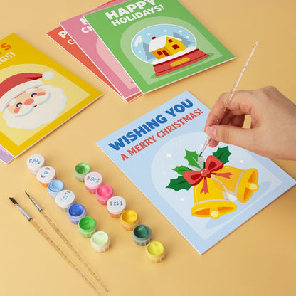 6 Wooden Board Mini Paintings – Holiday Wishes