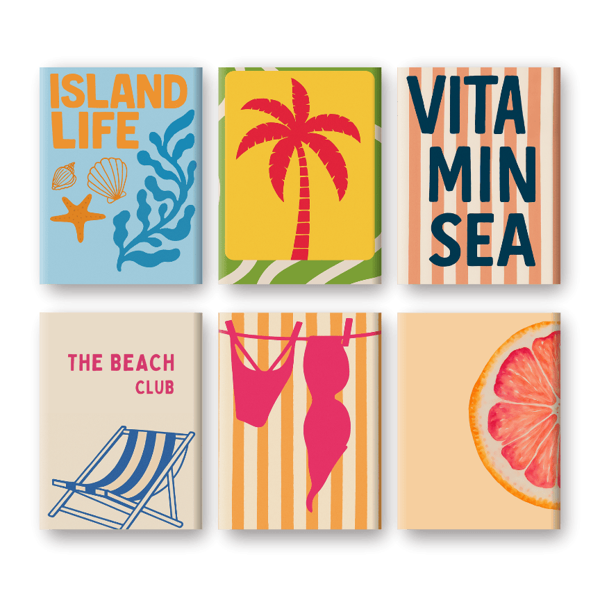 6 Mini Paintings - Island Life Set-Paint by numbers