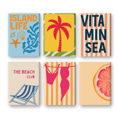 6 Mini Paintings - Island Life Set-Paint by numbers