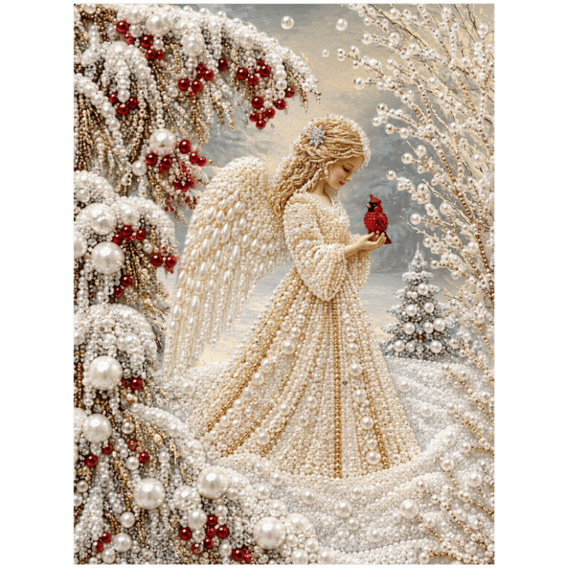 Winter Angel - Premium Pearl Diamond Art