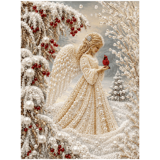 Winter Angel - Premium Pearl Diamond Art
