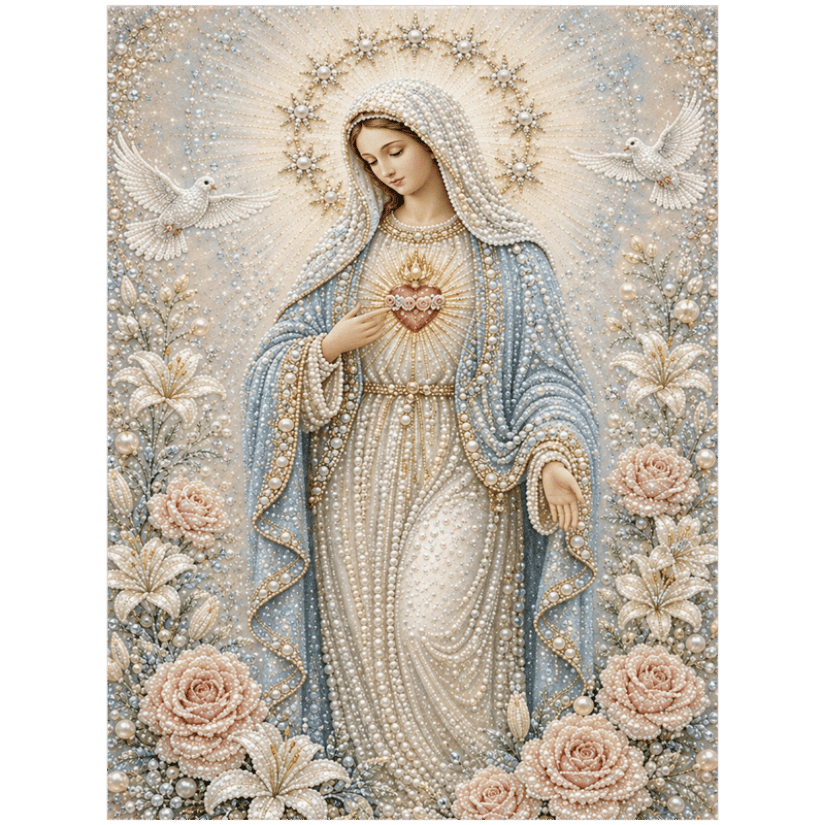 Holy Mary - Premium Pearl Diamond Art