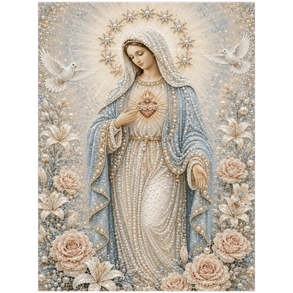 Holy Mary - Premium Pearl Diamond Art