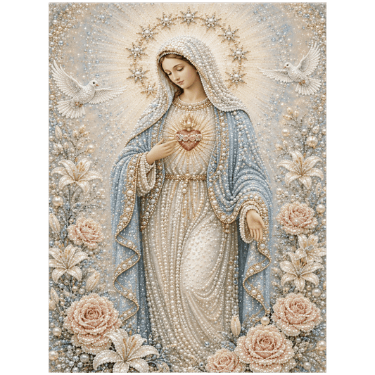 Holy Mary - Premium Pearl Diamond Art