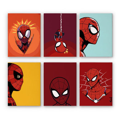 Paint by numbers - 6 Mini Paintings - Superhero Set