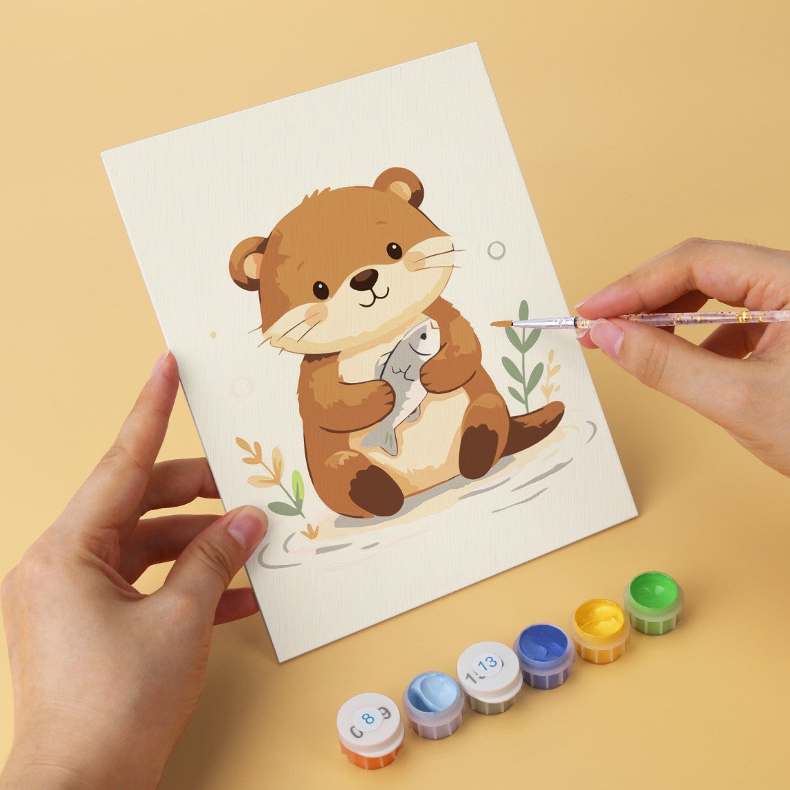 6 Wooden Board Mini Paintings – Baby Animal Friends