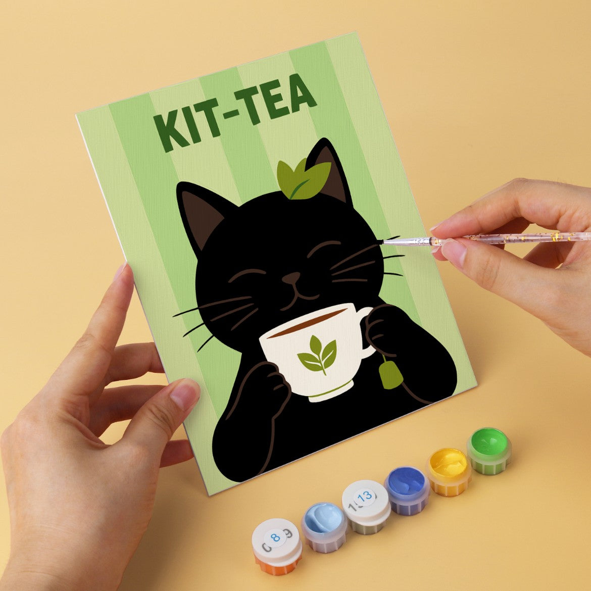 6 Wooden Board Mini Paintings – Coffee & Whiskers