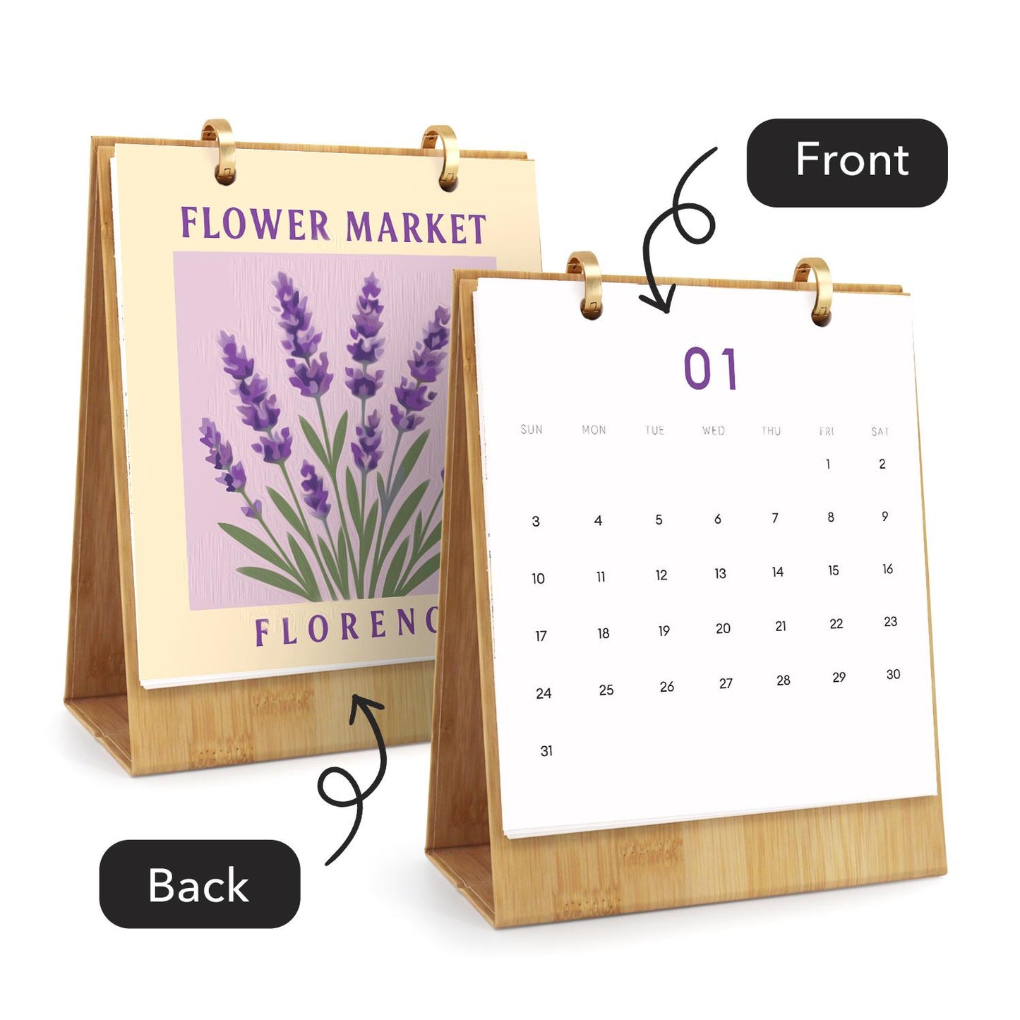2027 Paint by Numbers Desk Calendar | Flower Market Edition